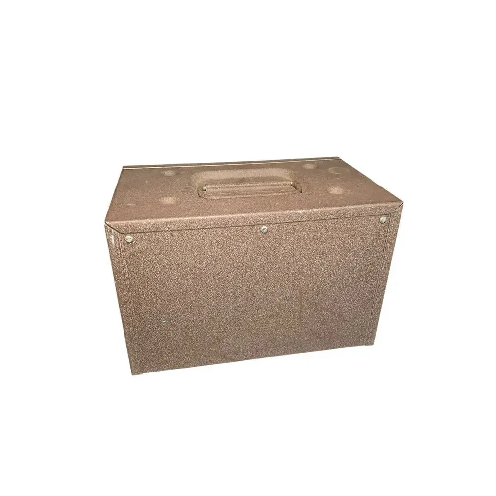Vtg Metal Deco Photo Devices-Film Reel Storage Box, w/Film Ejector Buttons